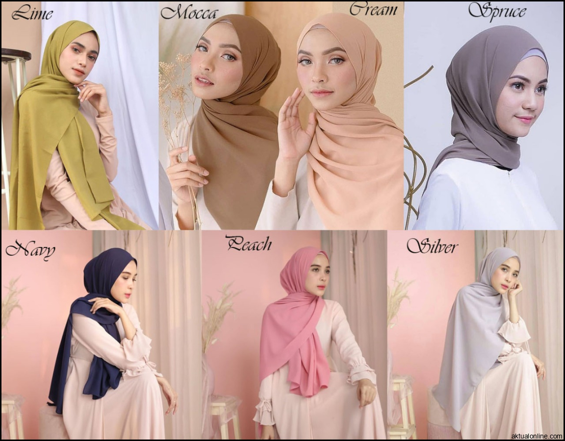 75+ Tren Gaya Warna Warna Jilbab Pashmina Plisket, Warna Jilbab